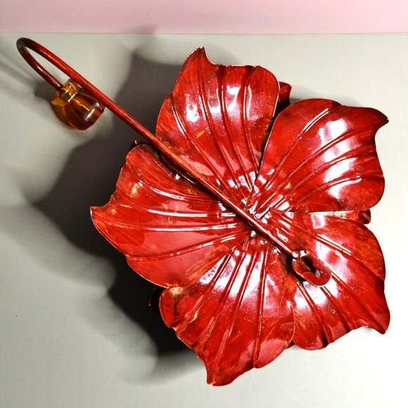 Pier 1 Decorative Metal Flower Wall Hooks Glossy Red & Brown Beaded Accent Set - Picture 3 of 5